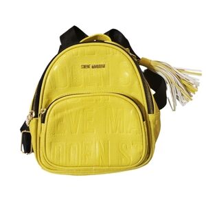 Steve Madden Yellow Faux Leather Tassel Logo‎ Mini Backpack